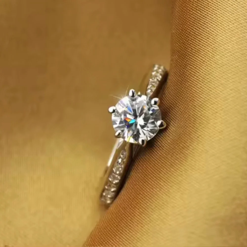 Sterling Silver CZ Diamond Solitaire Ring